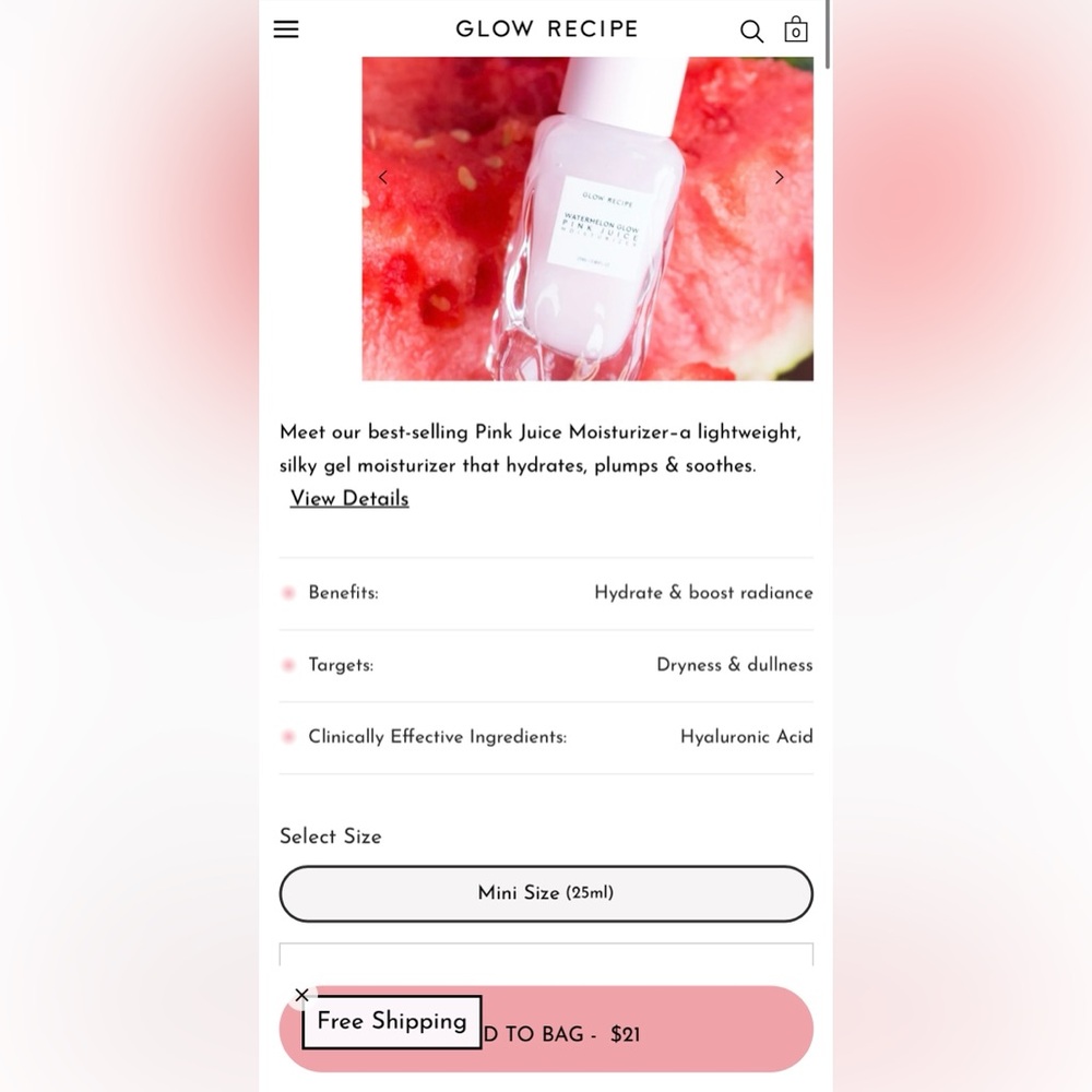 Glow Recipe Watermelon Glow Pink Juice Moisturizer ( NEW NO BOX) - Picture 3 of 3